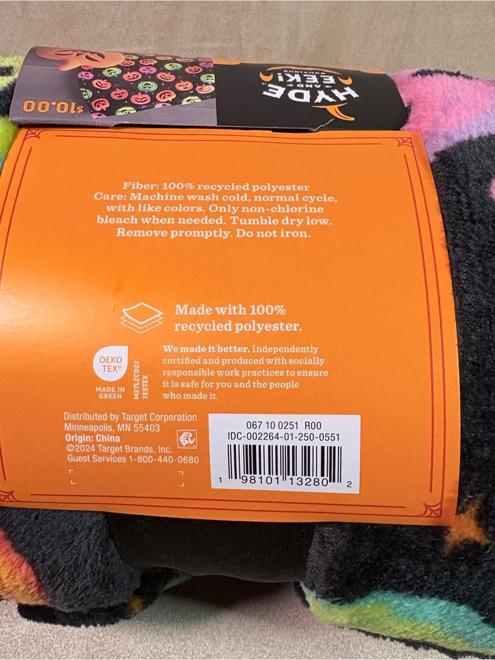 Halloween Skulls Plush Blanket - Multicolor 50”x60” Soft